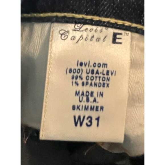 Levis Capital E Skimmer Low Skinny Jeans 31 Dark Wash Denim - Picture 8 of 9